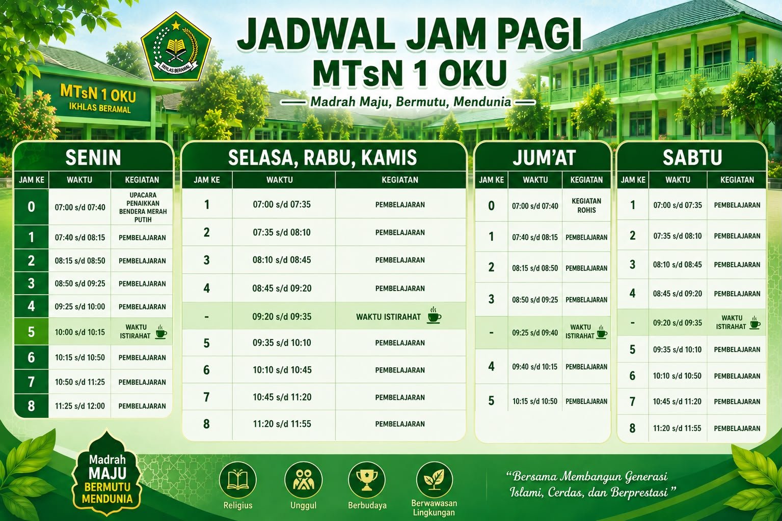 Jadwal Jam Pagi