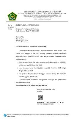 Libur Semester Ganjil Tahun Pelajaran 2025/2026